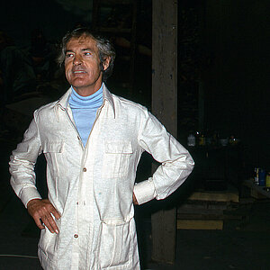 Timothy Leary besucht Franz Gertsch in seinem Atelier